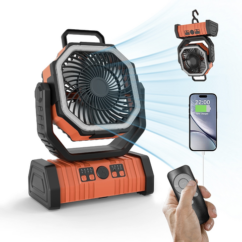 Image of Outdoor Household Power Bank LED Light Camping Fan