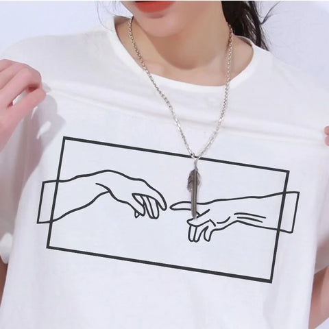 Image of Michelangelo T Shirt Aesthetic Art Harajuku Graphic Tees