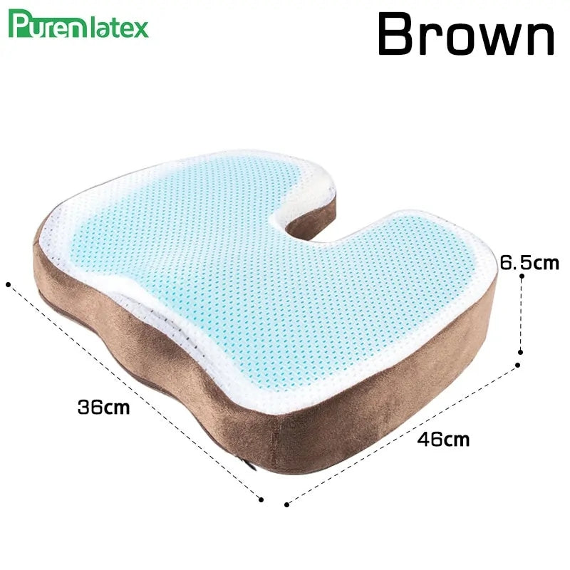 PurenLatex 46*36 U Shape Silicone Gel Cushion Memory Foam Pillow