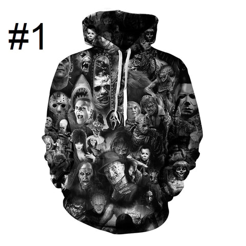 Image of Unisex 3D Digital Print Horror Hoodies