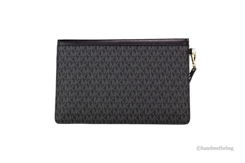 Image of Michael Kors Maisie Large Black Pebbled Leather 3-in-1 Multifunctional Crossbody Clutch Tote Bag