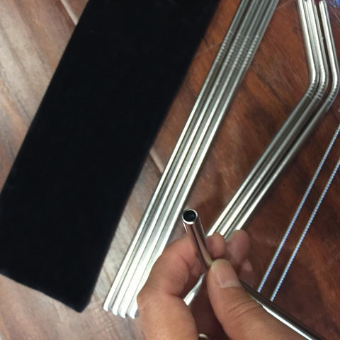 Image of 4Pcs Stainless Steel Reusable Drinking Straws