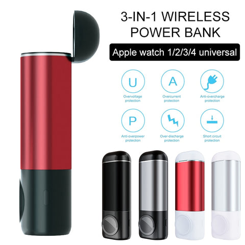 Image of Wireless Charger 3 in 1 Power Bank 5200mAh Charging Dock for Apple Watch