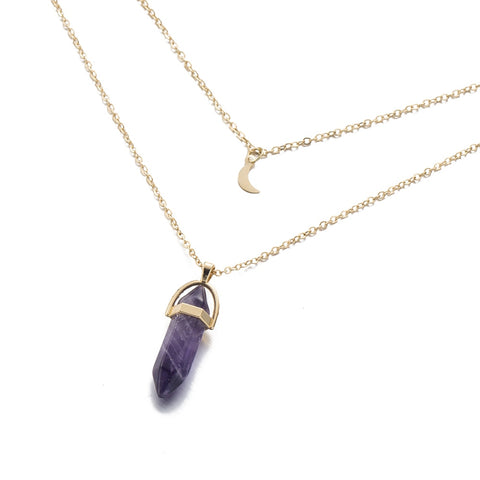 Image of Hexagonal Column Quartz Necklaces Pendant