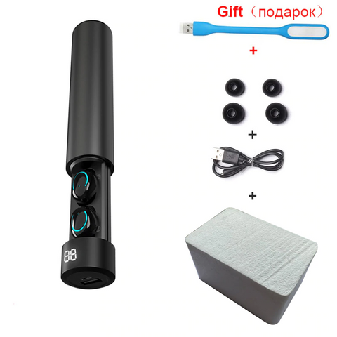 Image of Wireless Earphones with Mic and 2600mAh Charging Bin Power Bank