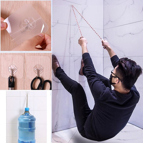 Image of (8 Pack) Transparent Super Suction Wall Hooks