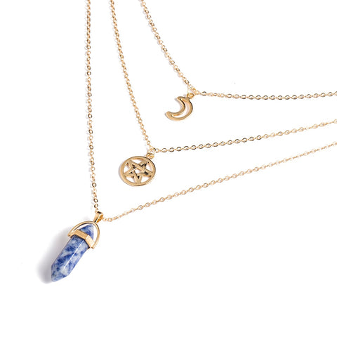 Image of Hexagonal Column Quartz Necklaces Pendant