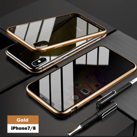 Image of Anti-peep Magnetic Adsorption Metal Phone Case For iPhone