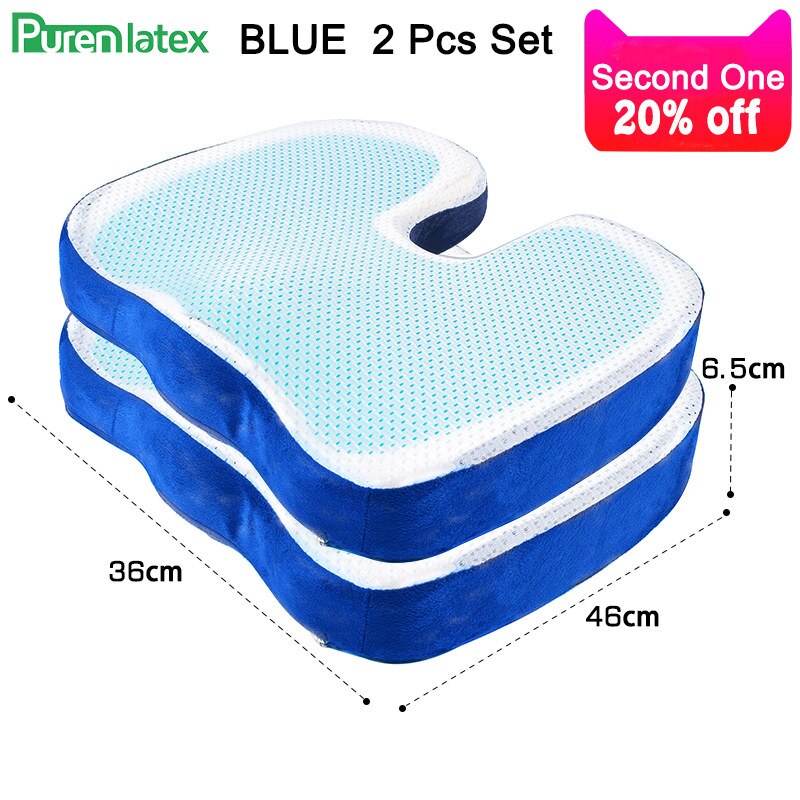 PurenLatex 46*36 U Shape Silicone Gel Cushion Memory Foam Pillow