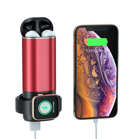 Image of Wireless Charger 3 in 1 Power Bank 5200mAh Charging Dock for Apple Watch