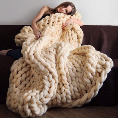 Image of Handmade Chunky Knit Blanket