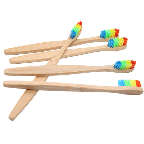 Image of Colorful Head Bamboo Toothbrush