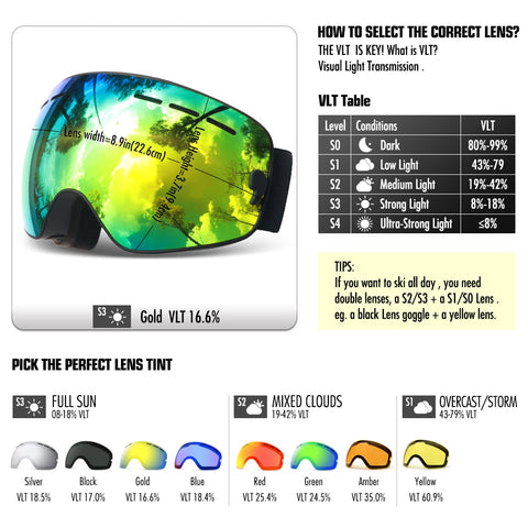 Image of Anti-Fog Ski Goggles