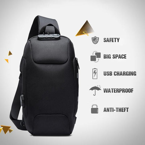 Image of OZUKO 2019 New Multifunction Crossbody Bag for Men Anti-theft Shoulder Messenger Bags Male Waterproof Short Trip Chest Bag Pack