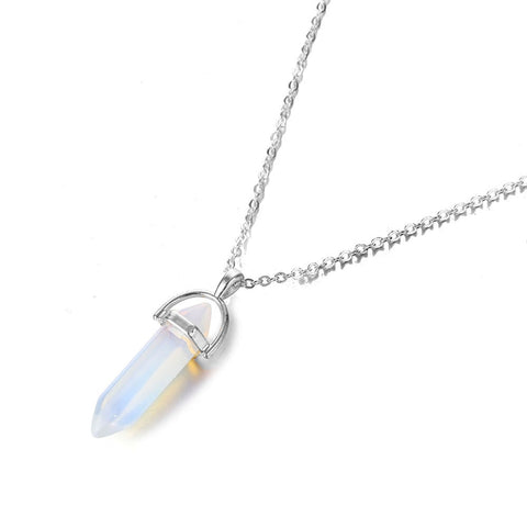 Image of Hexagonal Column Quartz Necklaces Pendant
