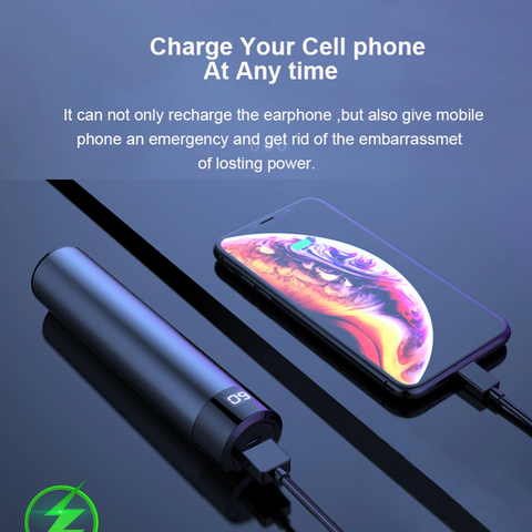 Image of Wireless Earphones with Mic and 2600mAh Charging Bin Power Bank