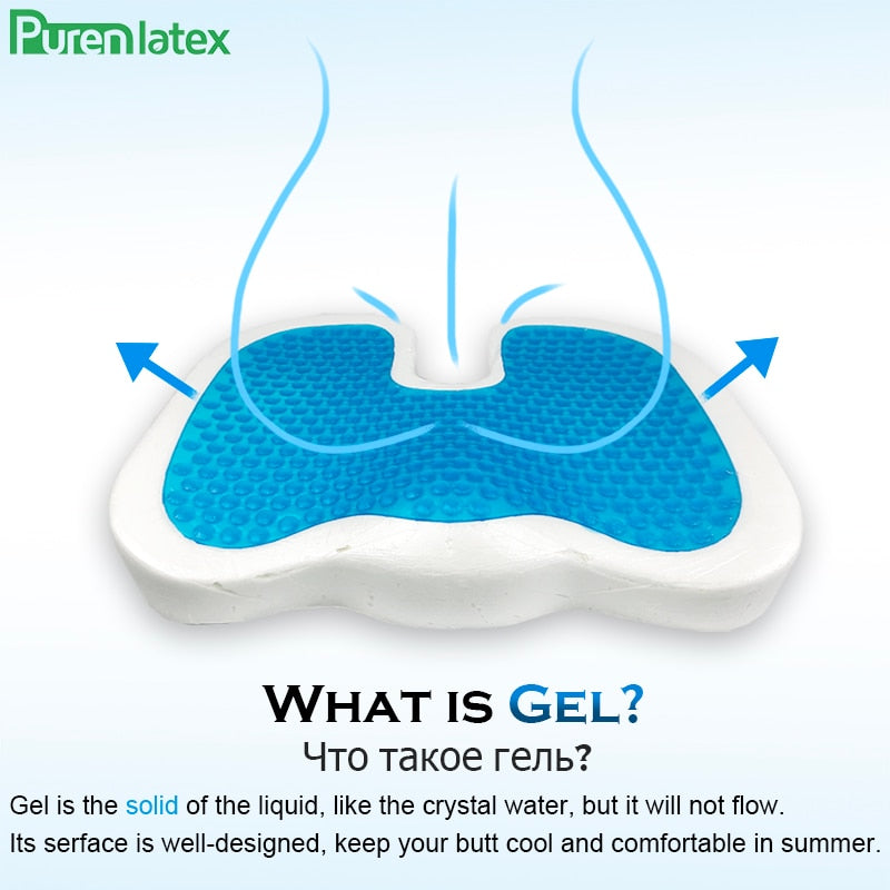 PurenLatex 46*36 U Shape Silicone Gel Cushion Memory Foam Pillow