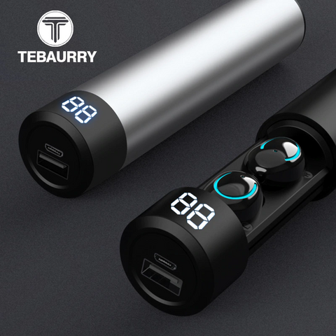 Image of Wireless Earphones with Mic and 2600mAh Charging Bin Power Bank