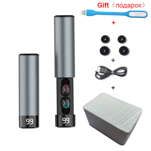 Image of Wireless Earphones with Mic and 2600mAh Charging Bin Power Bank