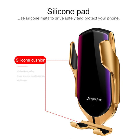 Image of 360 Rotation QI Silicone Pad Wireless Fast Car Charger Wireless Car Phone Holder