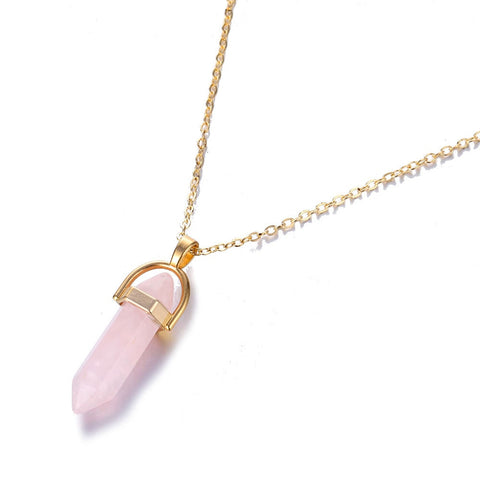 Image of Hexagonal Column Quartz Necklaces Pendant
