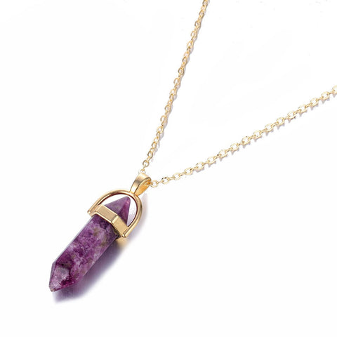 Image of Hexagonal Column Quartz Necklaces Pendant