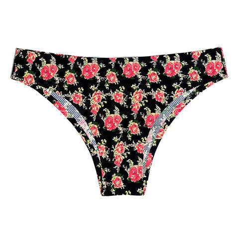 Image of Print Mesh Breathable Seamless Panties Underwear Sexy Thongs
