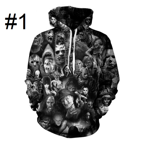 Image of Unisex 3D Digital Print Horror Hoodies