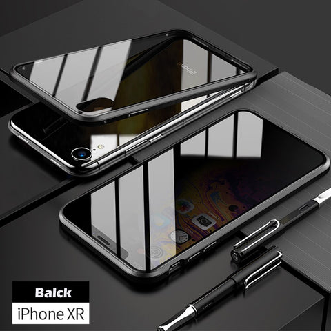 Image of Anti-peep Magnetic Adsorption Metal Phone Case For iPhone