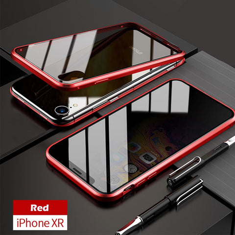 Image of Anti-peep Magnetic Adsorption Metal Phone Case For iPhone