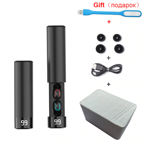 Image of Wireless Earphones with Mic and 2600mAh Charging Bin Power Bank