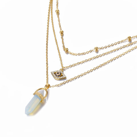 Image of Hexagonal Column Quartz Necklaces Pendant