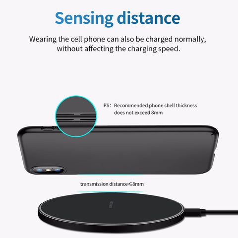 Image of Fast Wireless Charger For Samsung Galaxy S10 S9/S9+ S8 Note 9 USB Qi Charging Pad for iPhone 11 Pro XS Max XR X 8 Plus