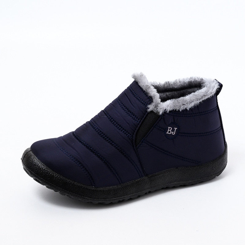 Winter Female Slip On Flat Casual Shoes Waterproof