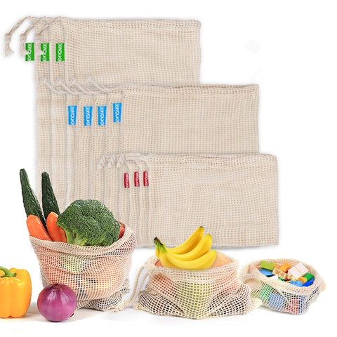 Image of Reusable Cotton Mesh Bag for Vegetables