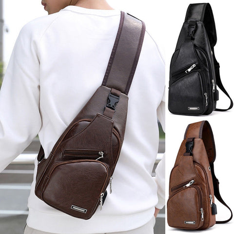 Image of Men's USB Charging Chest Bag