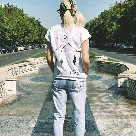 Image of Get lost Fashion Desert Cactus Print Tshirt