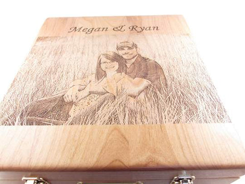 Image of Wine Bottle Presentation Box with Goblets