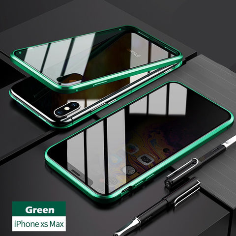 Image of Anti-peep Magnetic Adsorption Metal Phone Case For iPhone