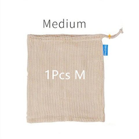 Image of Reusable Cotton Mesh Bag for Vegetables