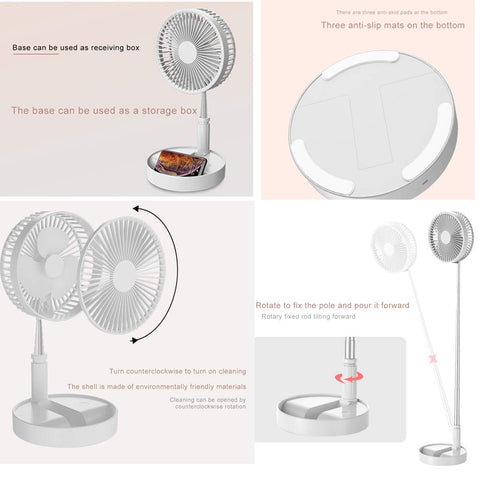 Image of Telescopic Folding USB Charging Fan