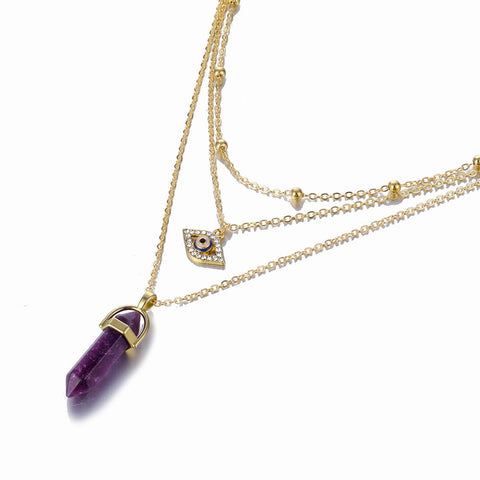 Image of Hexagonal Column Quartz Necklaces Pendant