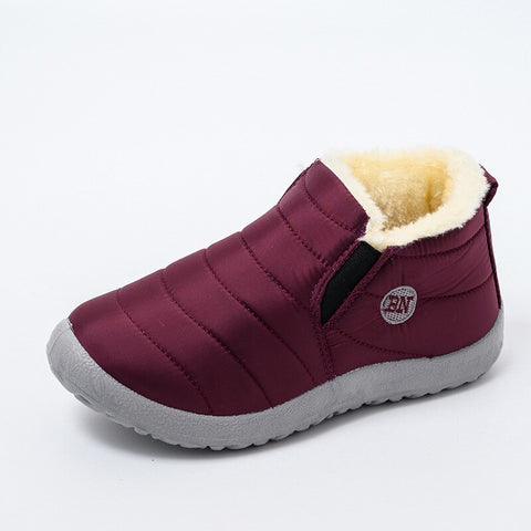 Image of Winter Female Slip On Flat Casual Shoes Waterproof