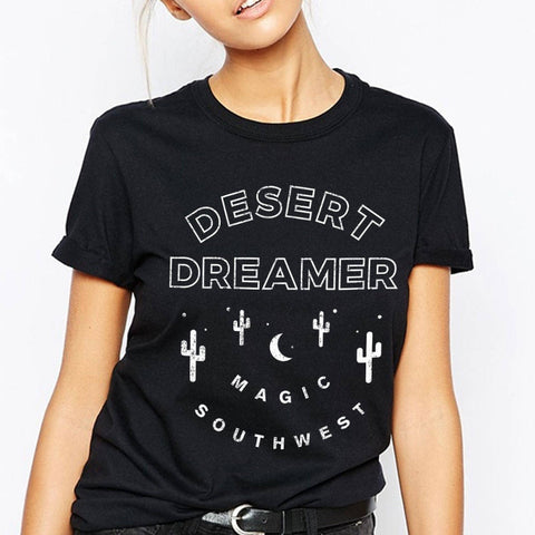 Image of Cactus tshirts Summer Short Sleeved Cotton Printed Tees