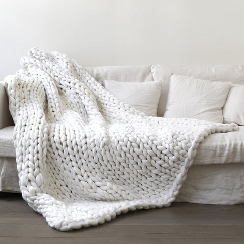 Image of Handmade Chunky Knit Blanket