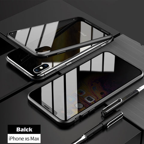 Image of Anti-peep Magnetic Adsorption Metal Phone Case For iPhone
