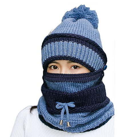 Image of Beanie Hat with Scarf and Mask