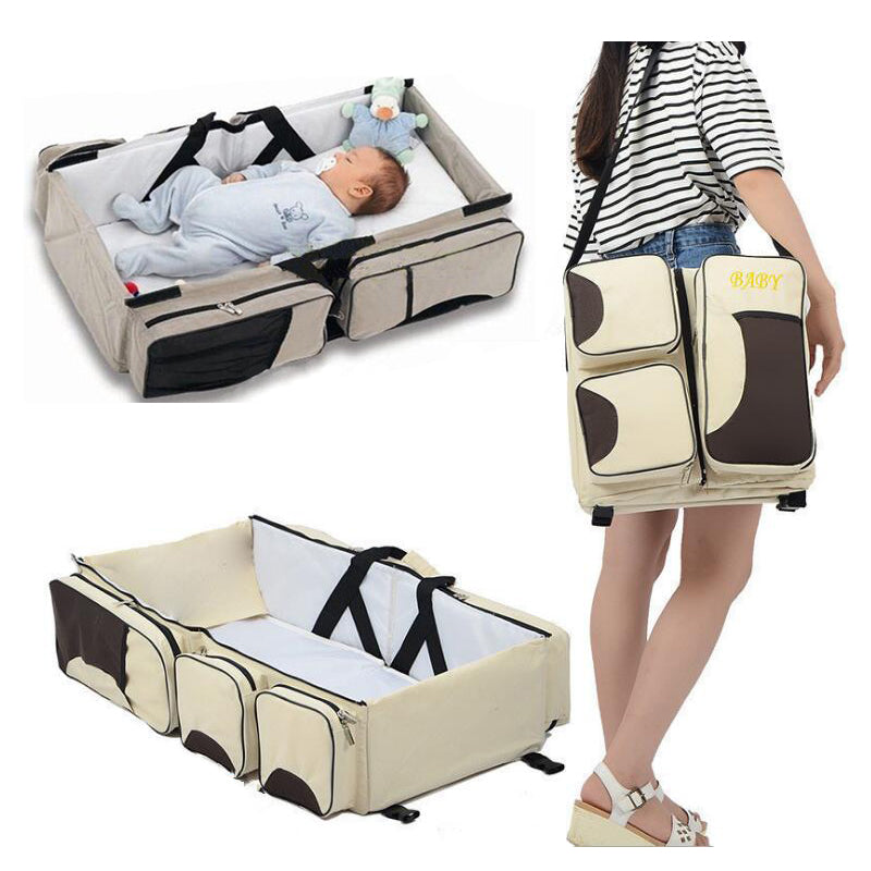 3 in 1 Multi Purpose Diaper Bag Cum Baby Bassinet