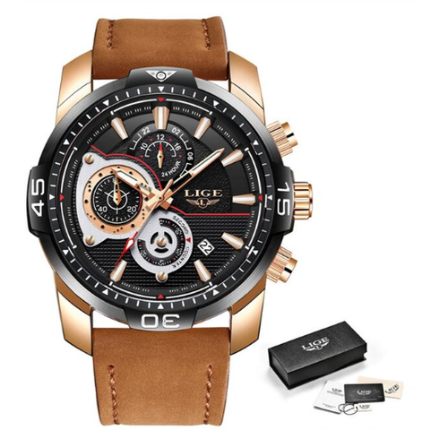 Image of Waterproof Men's Gold Watch