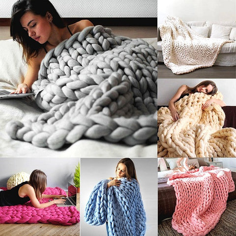 Image of Handmade Chunky Knit Blanket